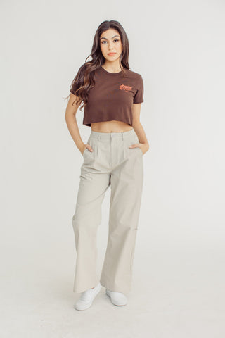Choco Brown with Mossimo California Vintage Cropped Fit Tee - Mossimo PH