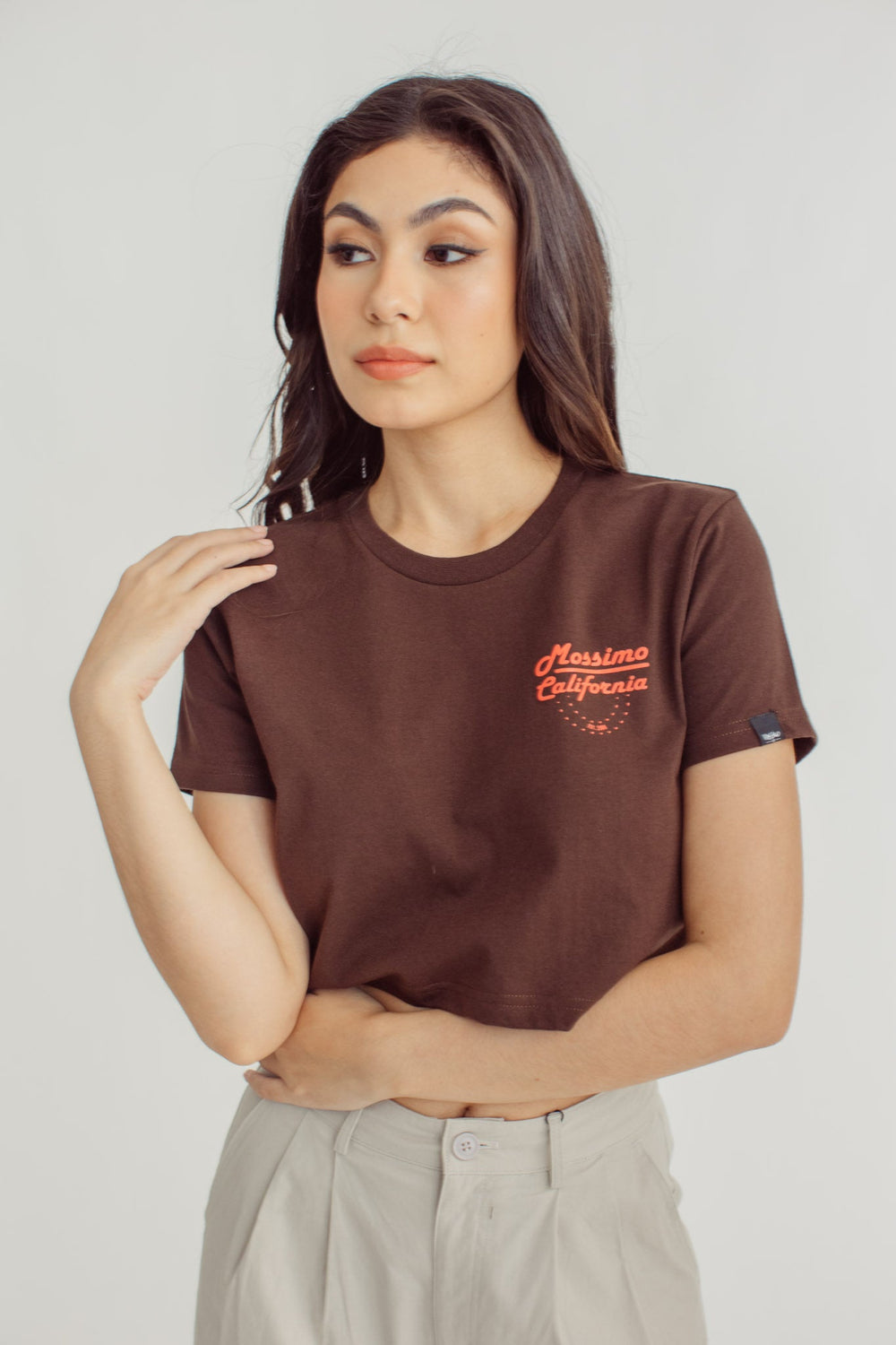 Choco Brown with Mossimo California Vintage Cropped Fit Tee - Mossimo PH