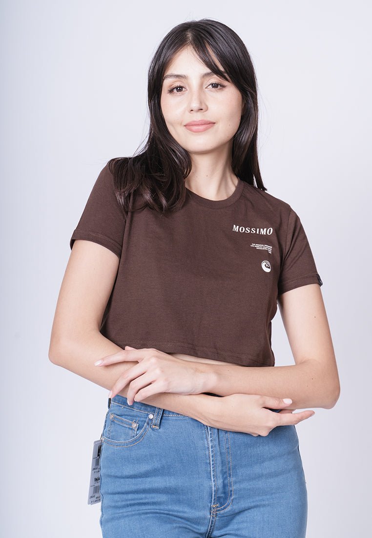 Choco Brown with The Original Mossimo Slight Embossed Vintage Cropped Fit Tee - Mossimo PH