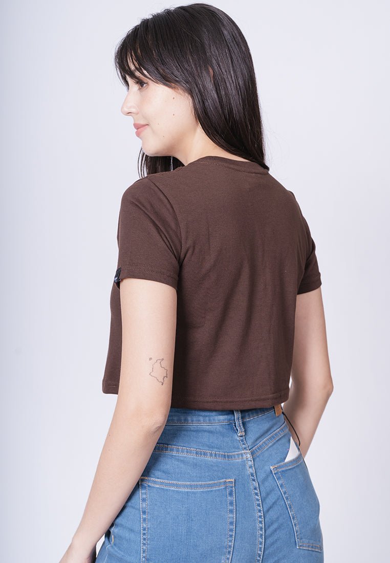 Choco Brown with The Original Mossimo Slight Embossed Vintage Cropped Fit Tee - Mossimo PH