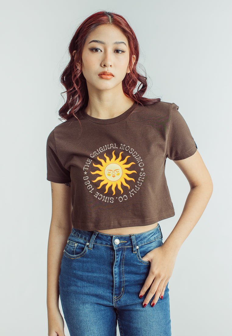 Choco Brown with The Original Mossimo Supply Co Since 1986 Sun Soft Touch and Crack Print Super Cropped Fit Tee - Mossimo PH