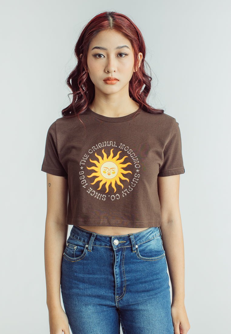 Choco Brown with The Original Mossimo Supply Co Since 1986 Sun Soft Touch and Crack Print Super Cropped Fit Tee - Mossimo PH