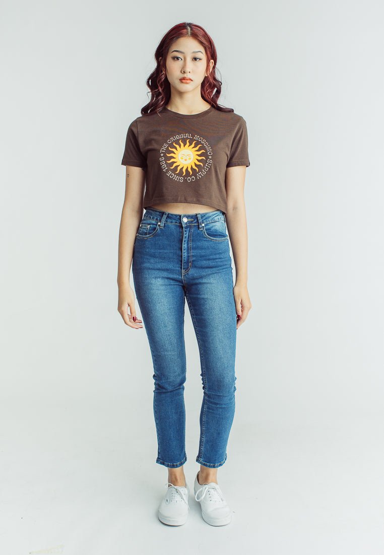 Choco Brown with The Original Mossimo Supply Co Since 1986 Sun Soft Touch and Crack Print Super Cropped Fit Tee - Mossimo PH