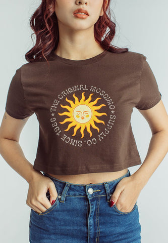 Choco Brown with The Original Mossimo Supply Co Since 1986 Sun Soft Touch and Crack Print Super Cropped Fit Tee - Mossimo PH