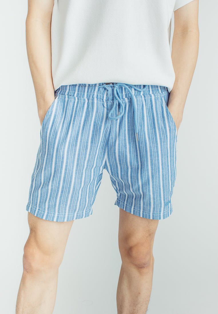 Clyde White Blue Mid Thigh Length Stripe Shorts - Mossimo PH