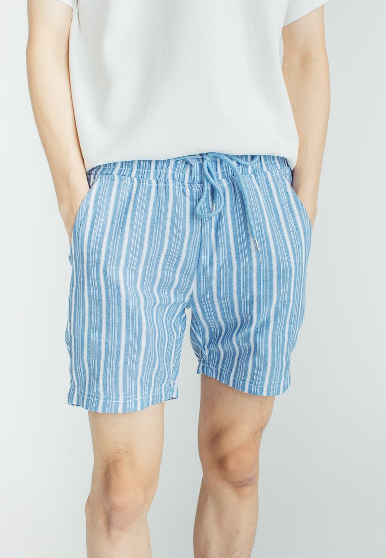 Clyde White Blue Mid Thigh Length Stripe Shorts - Mossimo PH