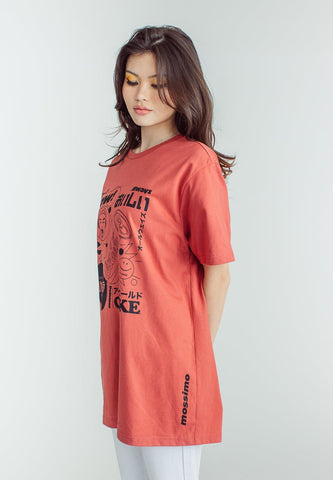 Coca-Cola Dusty Cedar Basic Round Neck with Flat Print Modern Fit Tee - Mossimo PH