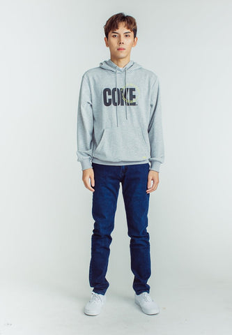 Coca-Cola Light Gray Modern Fit Hoodie with Embroidery and Flat Print - Mossimo PH