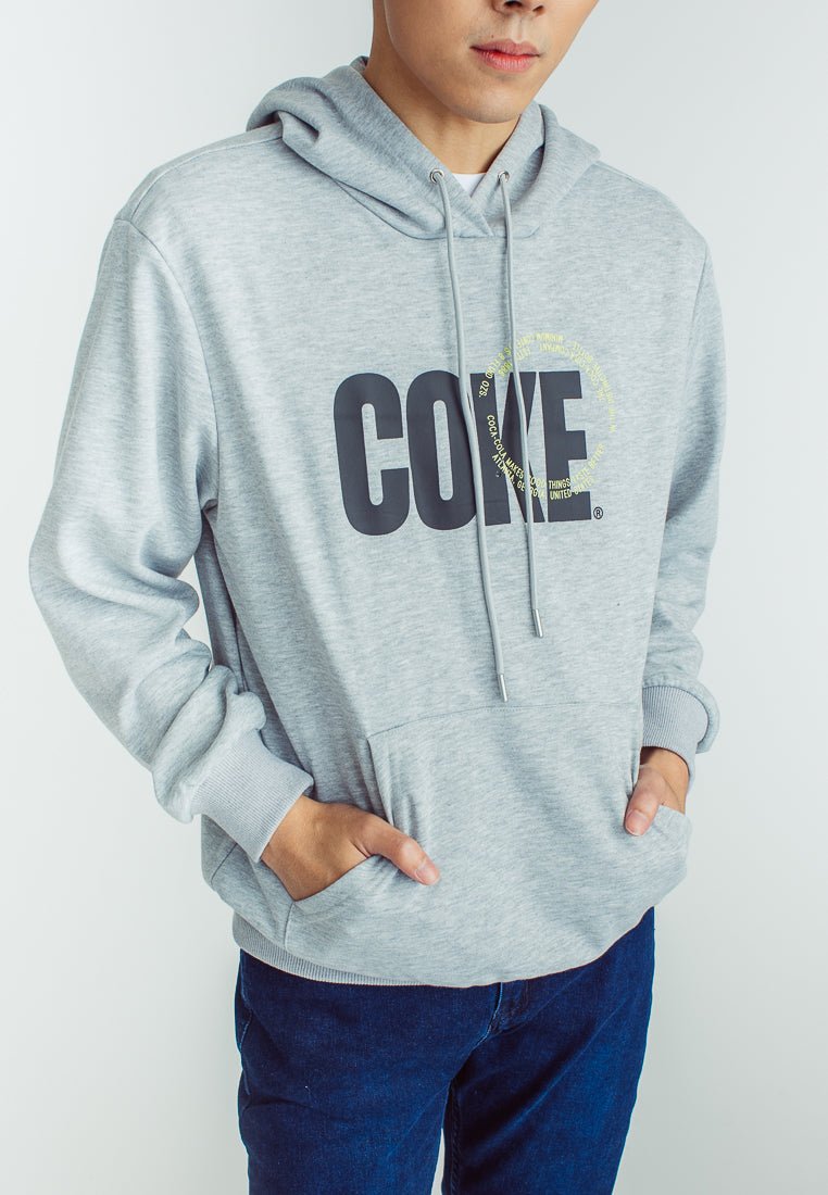 Coca-Cola Light Gray Modern Fit Hoodie with Embroidery and Flat Print - Mossimo PH