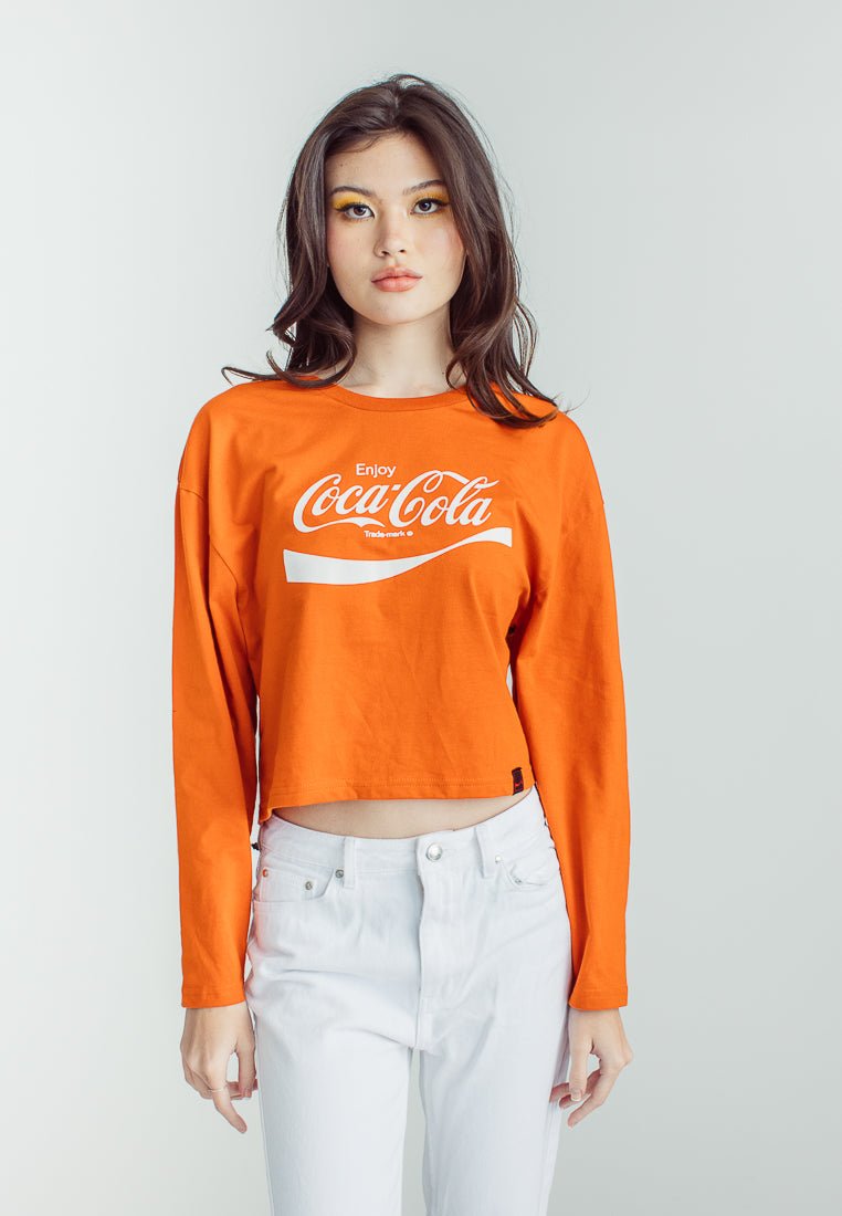 Coca- Cola Mango Rust with Flocking and Flat Print Classic Cropped Fit Tee - Mossimo PH