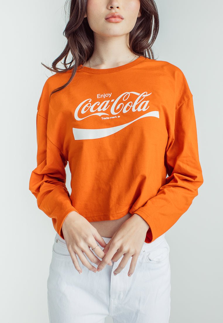 Coca- Cola Mango Rust with Flocking and Flat Print Classic Cropped Fit Tee - Mossimo PH