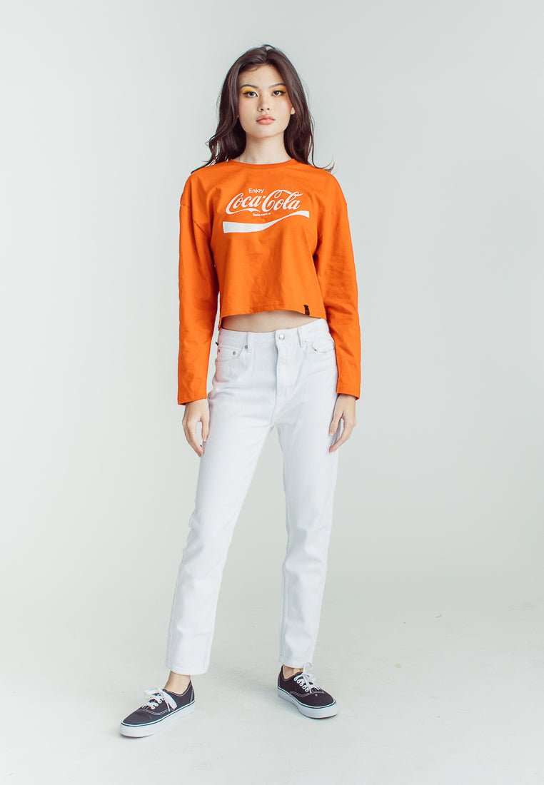 Coca- Cola Mango Rust with Flocking and Flat Print Classic Cropped Fit Tee - Mossimo PH