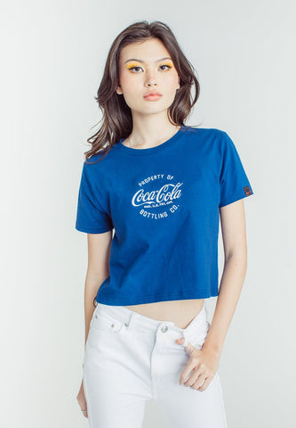 Coca Cola Midnight Blue Classic Cropped Basic Tee with Embroidery - Mossimo PH