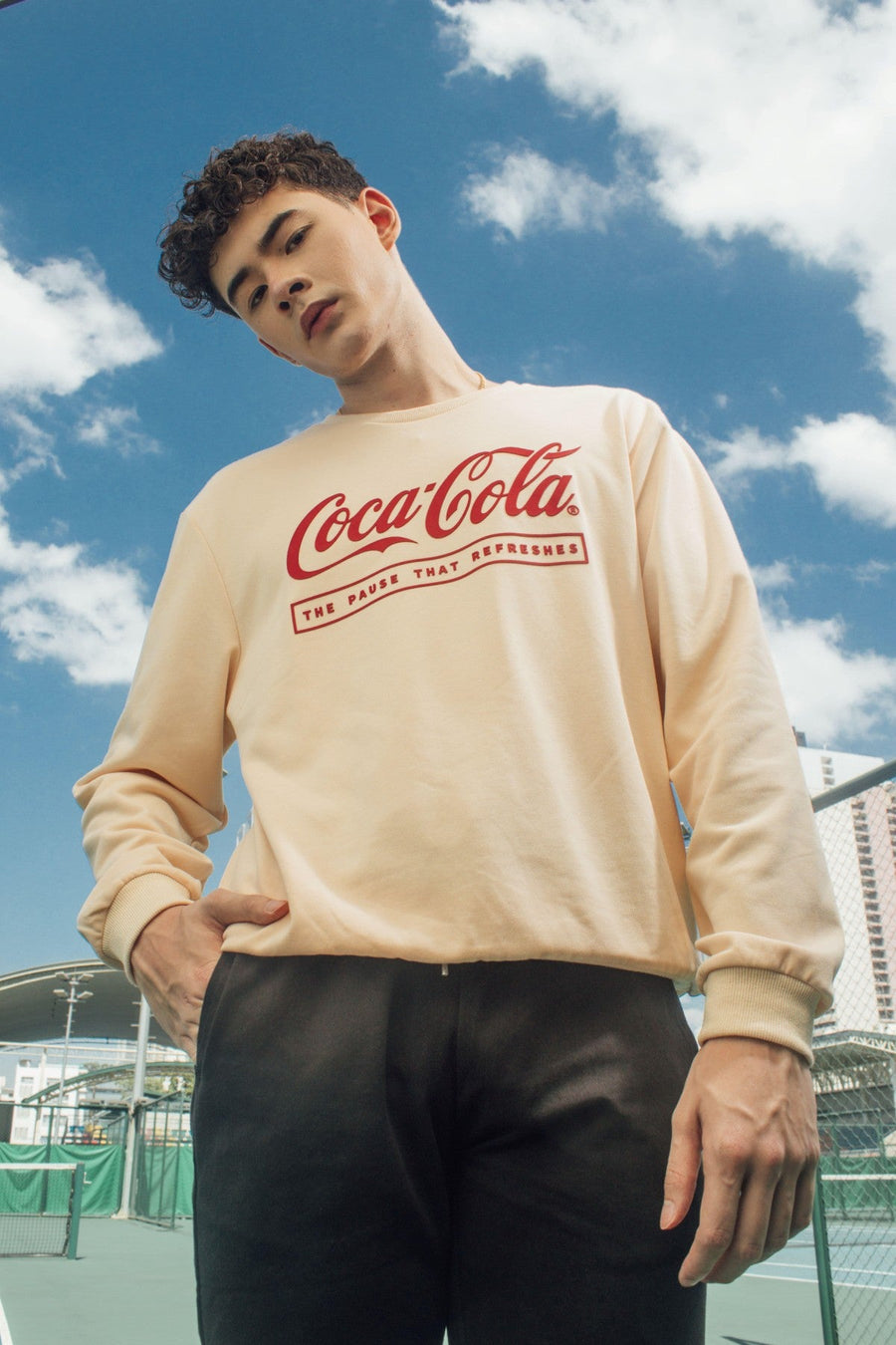 Coca-Cola Oatmeal Modern Fit Pullover with Silicon Print - Mossimo PH