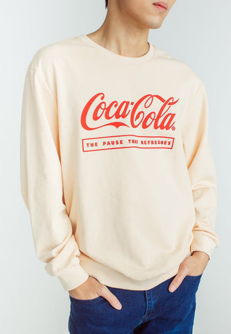 Coca-Cola Oatmeal Modern Fit Pullover with Silicon Print - Mossimo PH