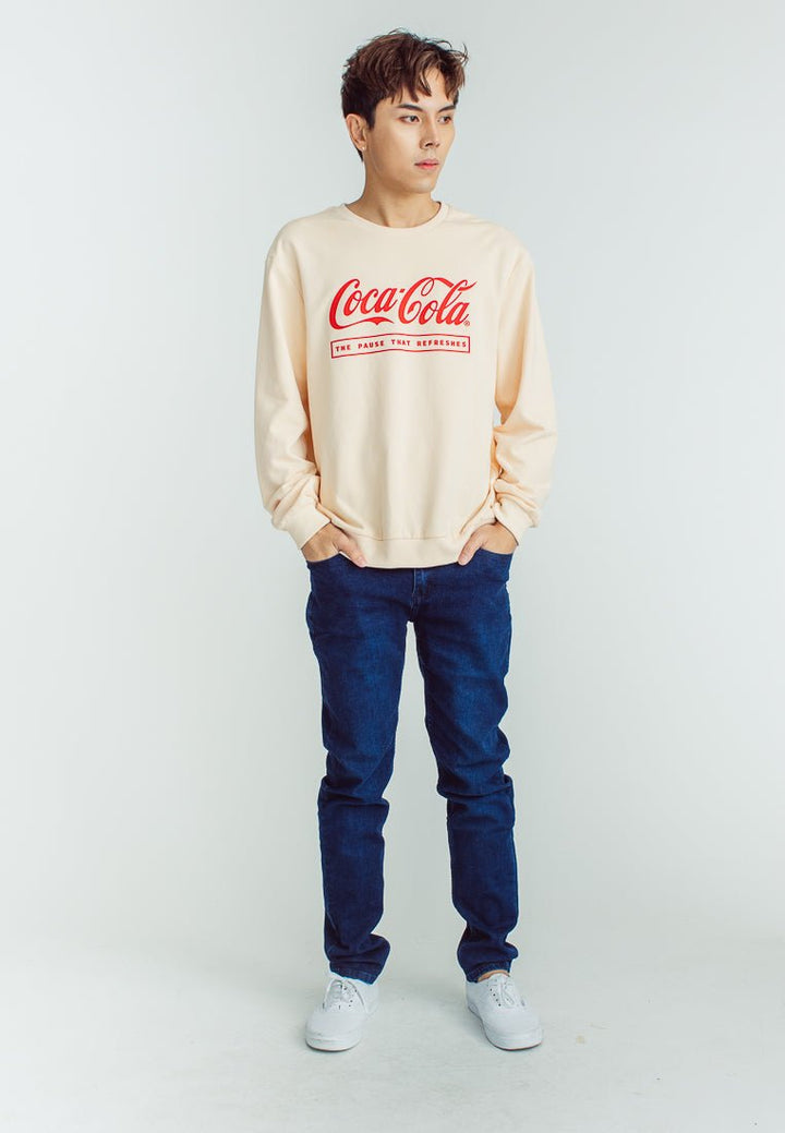 Coca-Cola Oatmeal Modern Fit Pullover with Silicon Print - Mossimo PH
