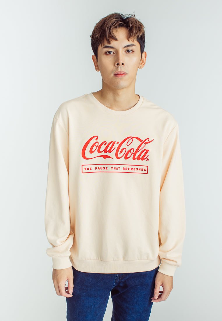 Coca-Cola Oatmeal Modern Fit Pullover with Silicon Print - Mossimo PH