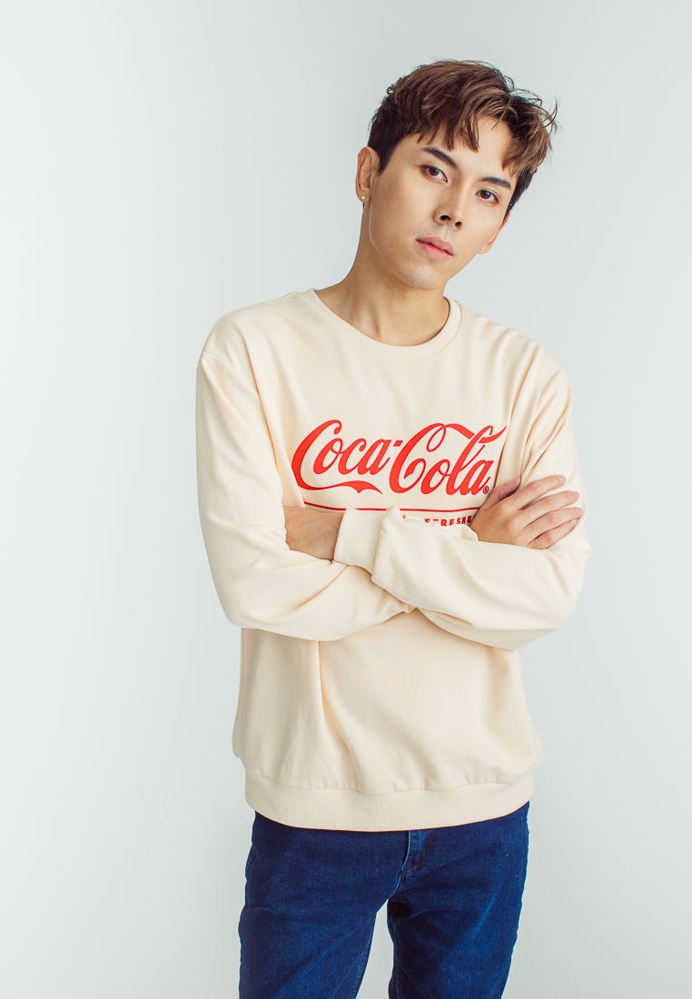 Coca-Cola Oatmeal Modern Fit Pullover with Silicon Print - Mossimo PH
