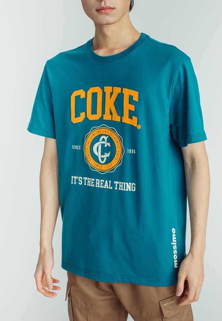 Coca-Cola Pacific Basic Round Neck with Flocking and Flat Print Modern Fit Tee - Mossimo PH