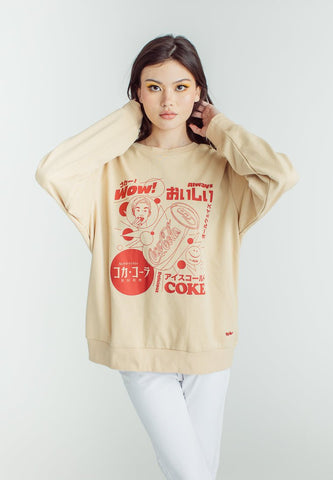 Coca-Cola Pale Khaki Modern Pullover with Flat Print - Mossimo PH