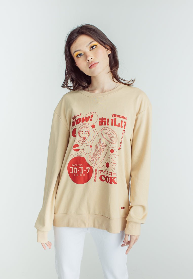 Coca-Cola Pale Khaki Modern Pullover with Flat Print - Mossimo PH
