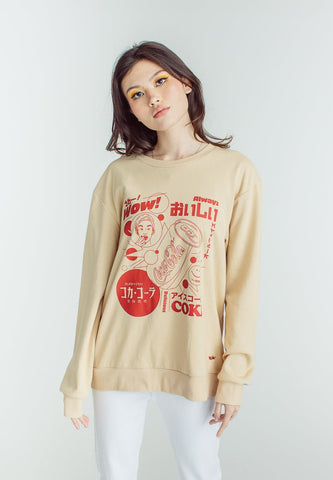 Coca-Cola Pale Khaki Modern Pullover with Flat Print - Mossimo PH
