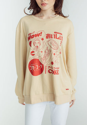 Coca-Cola Pale Khaki Modern Pullover with Flat Print - Mossimo PH