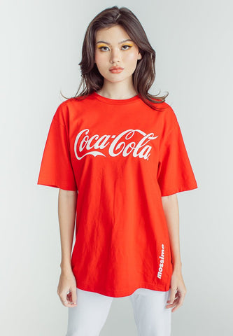 Coca-Cola Red Basic Round Neck with Embossed Print Comfort Fit Tee - Mossimo PH