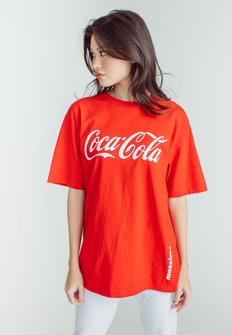 Coca-Cola Red Basic Round Neck with Embossed Print Comfort Fit Tee - Mossimo PH