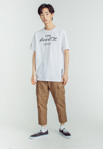 Coca-Cola White Basic Round Neck with Cut,Sew, and Flat Print Modern Fit Tee - Mossimo PH