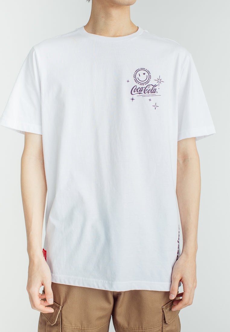Coca-Cola White Basic Round Neck with Flat Print Modern Fit Tee - Mossimo PH