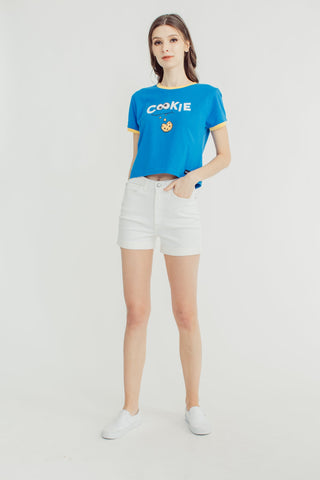 Daphne with Cookie Monster Print Classic Cropped Fit Tee - Mossimo PH