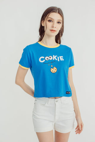 Daphne with Cookie Monster Print Classic Cropped Fit Tee - Mossimo PH