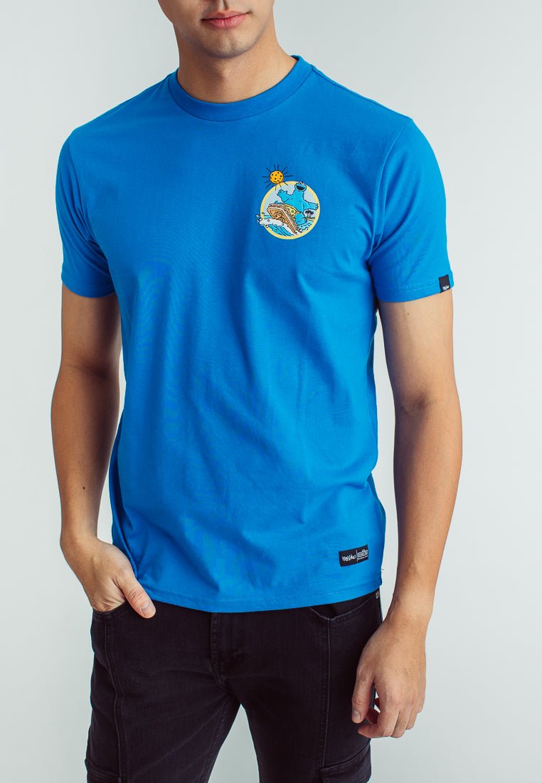 Daphne with Cookie Monster Surfing Print Design Classic Fit Tee - Mossimo PH