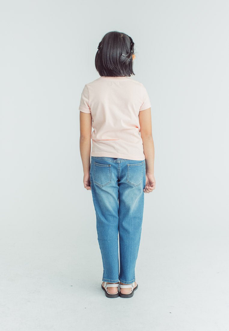 Dark Blue Cropped Slim Jeans with Side Slit Kids - Mossimo PH