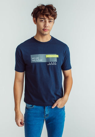 Dark Denim Urban Fit Basic Round Neck with Flat Print - Mossimo PH