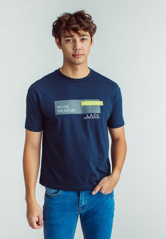 Dark Denim Urban Fit Basic Round Neck with Flat Print - Mossimo PH