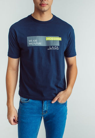 Dark Denim Urban Fit Basic Round Neck with Flat Print - Mossimo PH