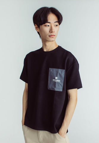 Darren Black Round Neck Urban Fit with Pocket and Flat Print - Mossimo PH