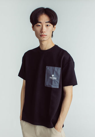 Darren Black Round Neck Urban Fit with Pocket and Flat Print - Mossimo PH