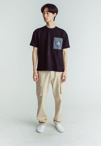 Darren Black Round Neck Urban Fit with Pocket and Flat Print - Mossimo PH