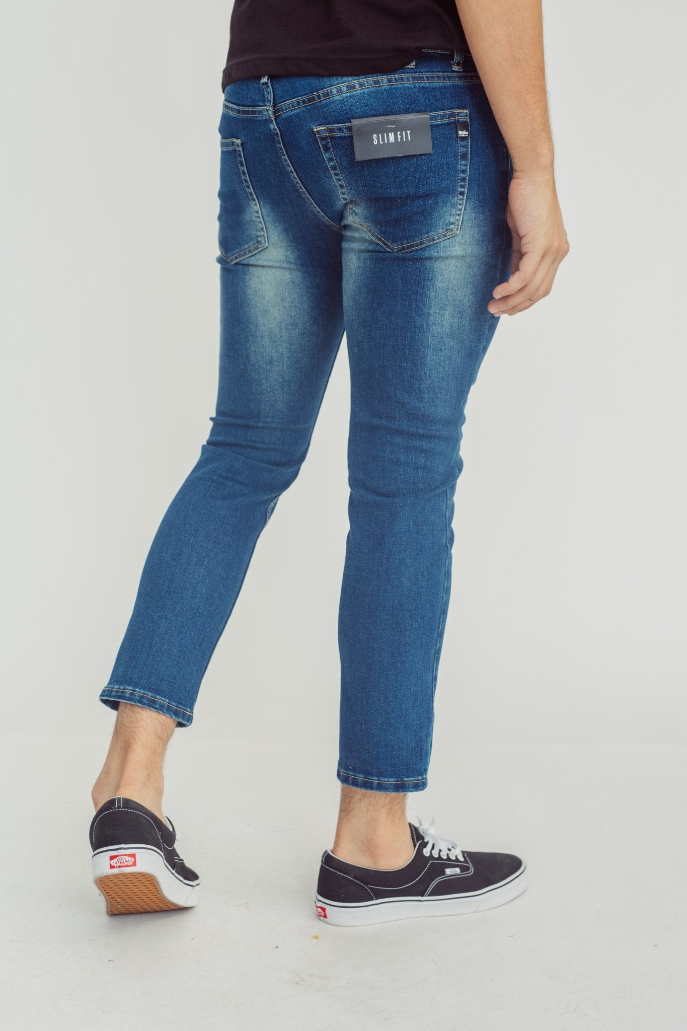 Deep Blue Slim Low Rise Ripped Cropped Jeans - Mossimo PH