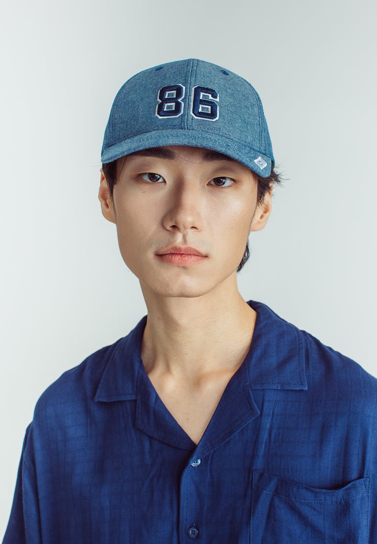 Denim Blue Baseball Cap with Embossed and Flat Embroidery - Mossimo PH
