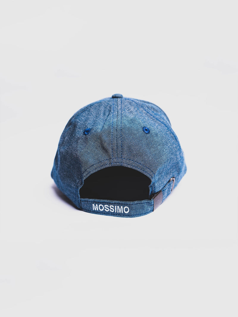 Denim Blue Baseball Cap with Embossed and Flat Embroidery - Mossimo PH