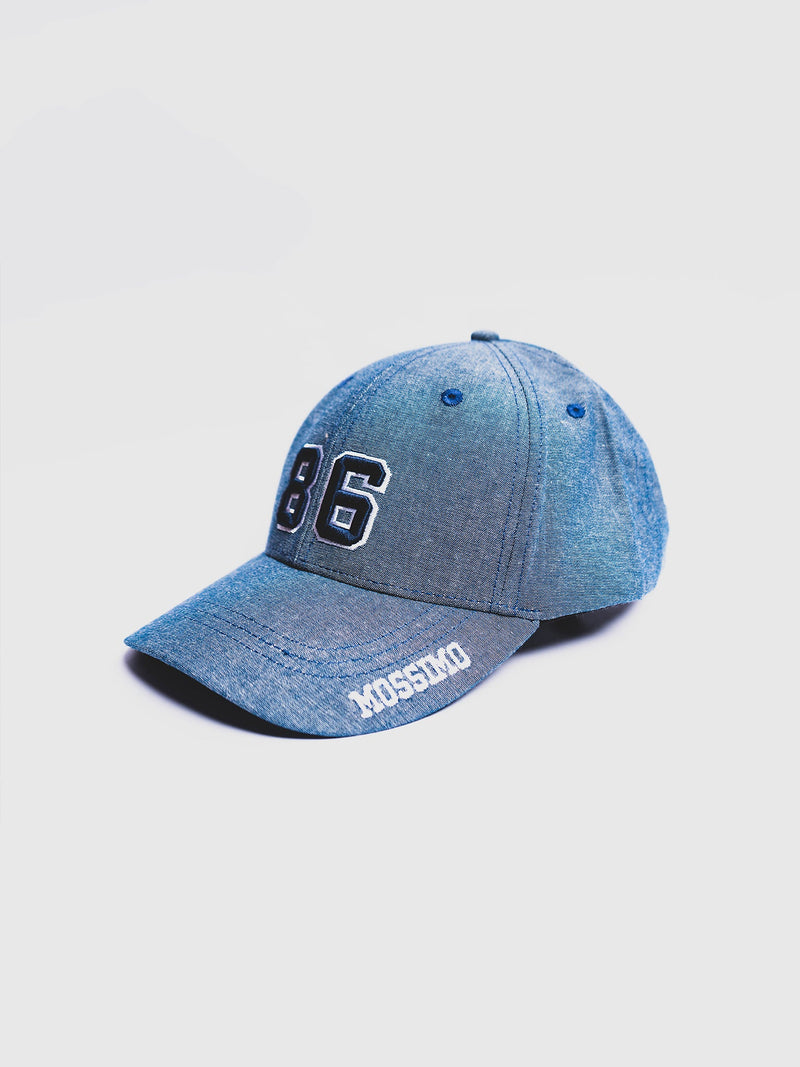 Denim Blue Baseball Cap with Embossed and Flat Embroidery - Mossimo PH