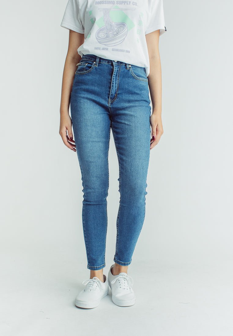 Denise Medium Blue Most Wanted Basic Five Pocket Skinny High Jeans - Mossimo PH