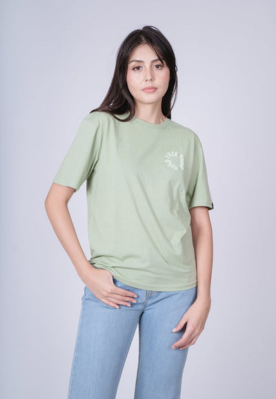 Dessert Sage Free your Mind with High Density Floral Print Modern Fit Tee - Mossimo PH