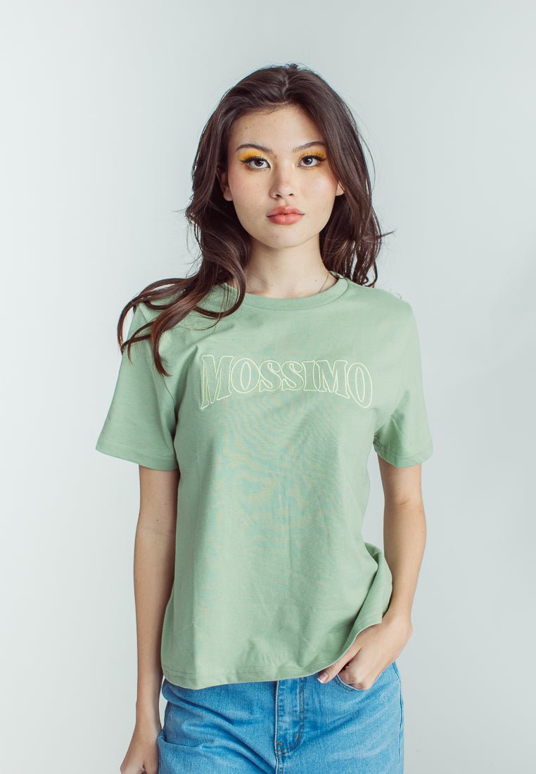 Dessert Sage Mossimo Big Branding with Embroidery Outline Comfort Fit Tee - Mossimo PH