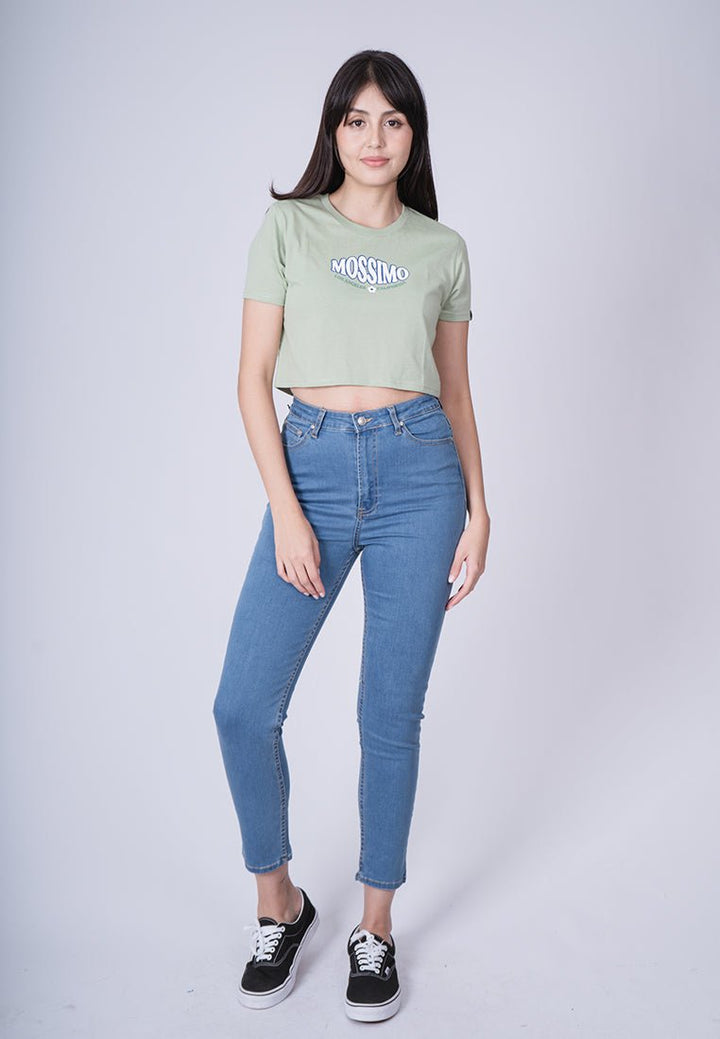 Dessert Sage with Mossimo Los Angeles California Flat Print Super Cropped Fit Tee - Mossimo PH