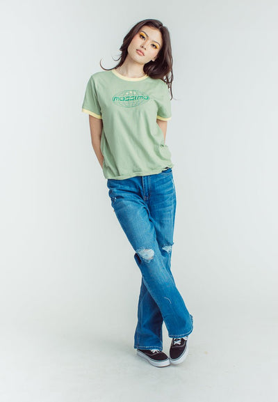 Dessert Sage with Mossimo stars and Globe Flat and High Density Print Design Classic Fit Tee - Mossimo PH